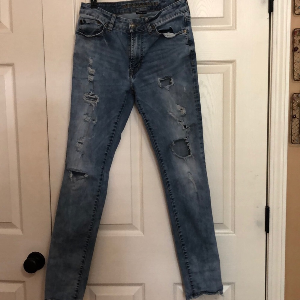 American eagle slim cut ripped jeans